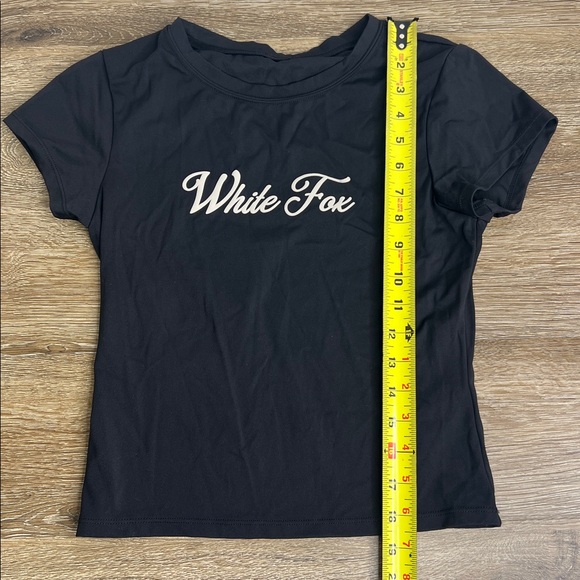 🖤 White Fox Black Fitted Logo Tee – Stretch Nylon Blend -Simple. Sleek. - Picture 7 of 7